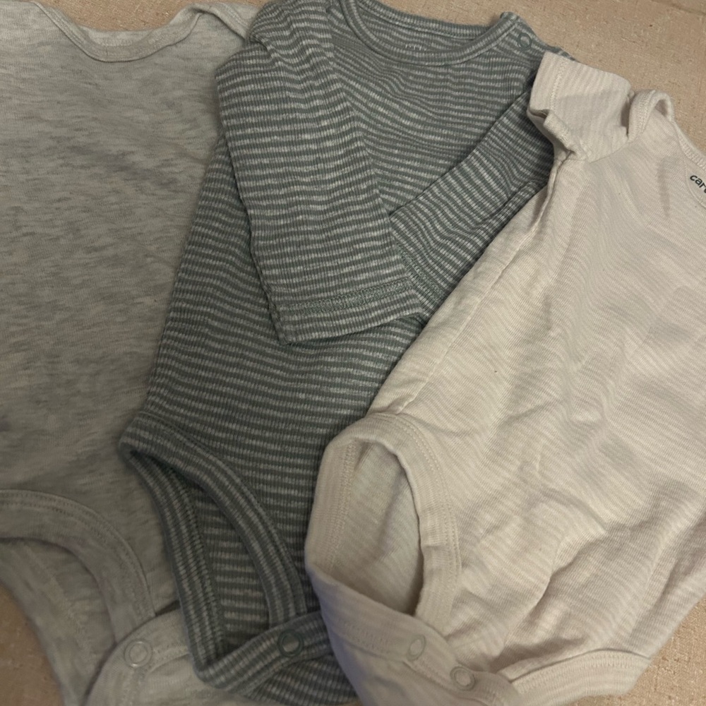 Carter's Gray and Cream Short Sleeve Tees